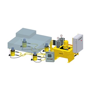 Hydraulic weighing synchronous lifting system